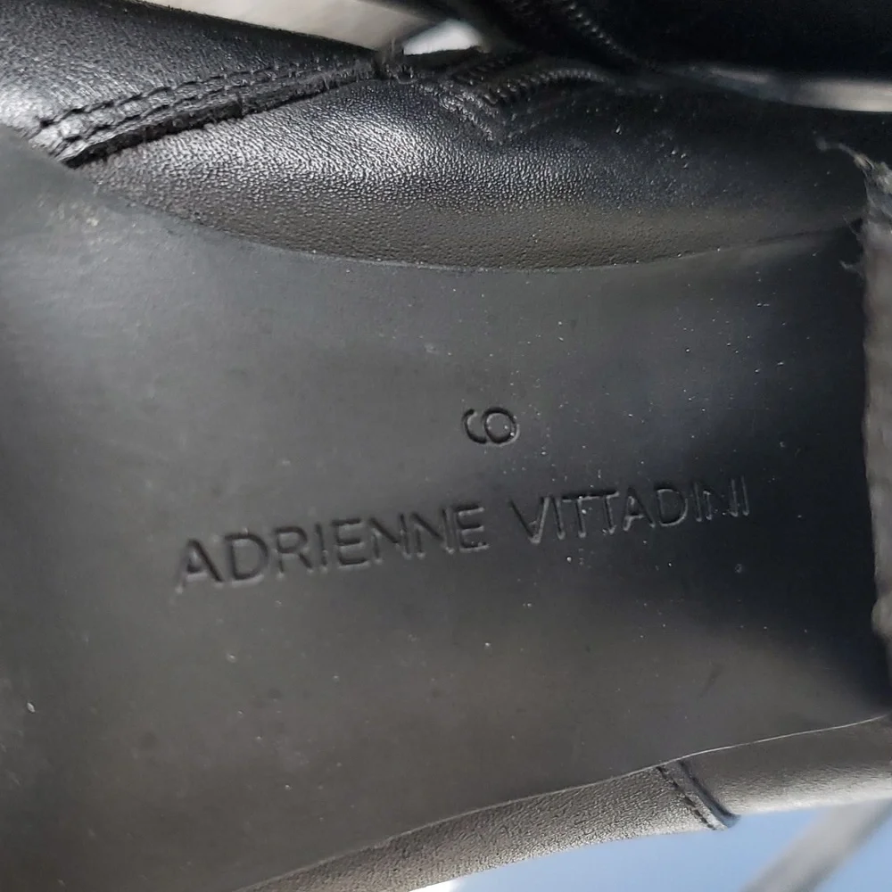 Adrienne Vittadini AV-Beah Women's Black Ankle Leather Boots - Size 6